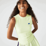 Lacoste חולצת טניס צמודה ספורטיבית DZ4D0D2560 צהוב 6gd נשים