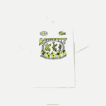 Lacoste חולצת טריקו בהדפס כותנה ג'רזי בגזרה רופפת DZ4D0D144 לבן 70V גברים - Image 4