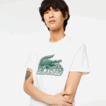 Lacoste חולצת טריקו בהדפס כותנה ג'רזי DZ4D0D63 לבן 001 גברים - Image 2