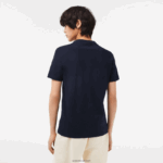 Lacoste חולצת טריקו בהדפס כותנה ג'רזי DZ4D0D64 כחול כהה 166 גברים - Image 3