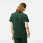 Lacoste חולצת טריקו בהדפס כותנה ג'רזי DZ4D0D65 ירוק 132 גברים - Image 3