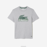 Lacoste חולצת טריקו בהדפס כותנה ג'רזי DZ4D0D66 chine אפור cca גברים - Image 4