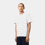 Lacoste חולצת טריקו בהדפס לוגו כותנה ג'רזי DZ4D0D502 לבן חאקי ירוק gy8 גברים