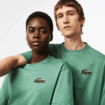 Lacoste חולצת טריקו גדולה מכותנה אורגנית תנין בגזרה משוחררת DZ4D0D125 ירוק חאקי kx5 גברים - Image 2