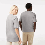 Lacoste חולצת טריקו גדולה מכותנה אורגנית תנין בגזרה משוחררת DZ4D0D74 chine אפור cca גברים - Image 3