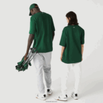 Lacoste חולצת טריקו גדולה מכותנה אורגנית תנין בגזרה משוחררת DZ4D0D77 ירוק 132 גברים - Image 3