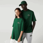 Lacoste חולצת טריקו גדולה מכותנה אורגנית תנין בגזרה משוחררת DZ4D0D77 ירוק 132 גברים - Image 6