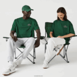 Lacoste חולצת טריקו גדולה מכותנה אורגנית תנין בגזרה משוחררת DZ4D0D77 ירוק 132 גברים