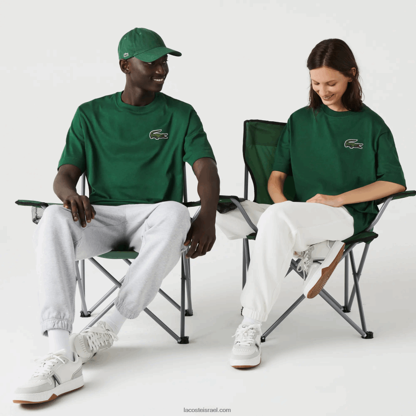 lacoste_d797d795d79cd7a6d7aa_d798d7a8d799d7a7d795_d792d793d795d79cd794_d79ed79bd795d7aad7a0d794_d790d795d7a8d792d7a0d799d7aa.png Lacoste חולצת טריקו גדולה מכותנה אורגנית תנין בגזרה משוחררת DZ4D0D77 ירוק 132 גברים - Image 1