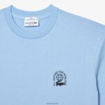 Lacoste חולצת טריקו ג'רזי מכותנה אורגנית בכושר נינוח DZ4D0D225 כחול hbp גברים - Image 2