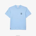 Lacoste חולצת טריקו ג'רזי מכותנה אורגנית בכושר נינוח DZ4D0D225 כחול hbp גברים