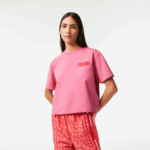 Lacoste חולצת טריקו ג'רזי מכותנה במידות גדולות DZ4D0D2428 ורוד 2r3 נשים