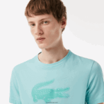 Lacoste חולצת טריקו ג'רזי נושמת בהדפס תלת מימד DZ4D0D86 ירוק בהיר zki גברים - Image 2