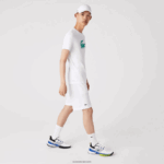 Lacoste חולצת טריקו ג'רזי נושמת בהדפס תלת מימד DZ4D0D745 לבן ירוק w1j גברים - Image 2