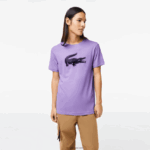 Lacoste חולצת טריקו ג'רזי נושמת בהדפס תלת מימד DZ4D0D863 סגול כחול כהה w87 גברים