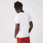Lacoste חולצת טריקו ג'רזי נושמת בהדפס תלת מימד DZ4D0D87 לבן אדום b6c גברים - Image 3