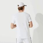 Lacoste חולצת טריקו ג'רזי נושמת בהדפס תלת מימד DZ4D0D89 כחול כהה לבן 522 גברים - Image 3