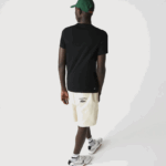 Lacoste חולצת טריקו ג'רזי נושמת בהדפס תלת מימד DZ4D0D161 שחור לבן 258 גברים - Image 3