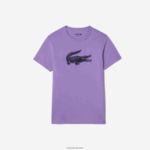 Lacoste חולצת טריקו ג'רזי נושמת בהדפס תלת מימד DZ4D0D863 סגול כחול כהה w87 גברים - Image 4