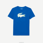Lacoste חולצת טריקו ג'רזי נושמת בהדפס תלת מימד DZ4D0D88 כחול צהוב וכו' גברים - Image 4