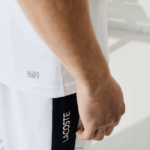 Lacoste חולצת טריקו ג'רזי נושמת בהדפס תלת מימד DZ4D0D89 כחול כהה לבן 522 גברים - Image 4