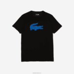 Lacoste חולצת טריקו ג'רזי נושמת בהדפס תלת מימד DZ4D0D836 שחור כחול 985 גברים - Image 5
