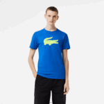 Lacoste חולצת טריקו ג'רזי נושמת בהדפס תלת מימד DZ4D0D88 כחול צהוב וכו' גברים