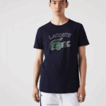 Lacoste חולצת טריקו ג'רסי בהדפס תנין ספורט DZ4D0D840 כחול כהה 166 גברים - Image 2