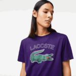 Lacoste חולצת טריקו ג'רסי בהדפס תנין ספורט DZ4D0D839 pfn סגול גברים - Image 2