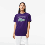 Lacoste חולצת טריקו ג'רסי בהדפס תנין ספורט DZ4D0D839 pfn סגול גברים