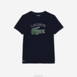 Lacoste חולצת טריקו ג'רסי בהדפס תנין ספורט DZ4D0D840 כחול כהה 166 גברים - Image 4