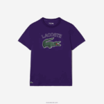 Lacoste חולצת טריקו ג'רסי בהדפס תנין ספורט DZ4D0D839 pfn סגול גברים - Image 5