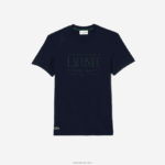 Lacoste חולצת טריקו ג'רסי בכושר רגיל DZ4D0D105 כחול כהה 166 גברים
