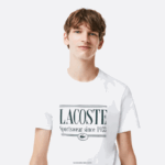 Lacoste חולצת טריקו ג'רסי בכושר רגיל DZ4D0D106 לבן 001 גברים - Image 2