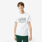 Lacoste חולצת טריקו ג'רסי בכושר רגיל DZ4D0D106 לבן 001 גברים