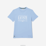 Lacoste חולצת טריקו ג'רסי בכושר רגיל DZ4D0D107 כחול hbp גברים - Image 3