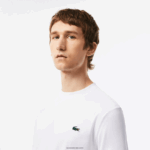 Lacoste חולצת טריקו ג'רסי מתיחה ספורטיבית בגזרה קלה DZ4D0D119 לבן 001 גברים - Image 2