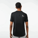 Lacoste חולצת טריקו ג'רסי מתיחה ספורטיבית בגזרה קלה DZ4D0D118 שחור 031 גברים - Image 3