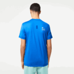 Lacoste חולצת טריקו ג'רסי מתיחה ספורטיבית בגזרה קלה DZ4D0D120 כחול kxb גברים - Image 3