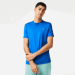 Lacoste חולצת טריקו ג'רסי מתיחה ספורטיבית בגזרה קלה DZ4D0D120 כחול kxb גברים