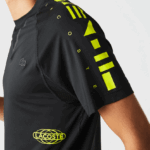 Lacoste חולצת טריקו ג'רסי ספורטיבית DZ4D0D828 שחור צהוב 9y2 גברים - Image 2
