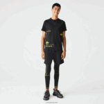 Lacoste חולצת טריקו ג'רסי ספורטיבית DZ4D0D828 שחור צהוב 9y2 גברים