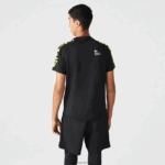 Lacoste חולצת טריקו ג'רסי ספורטיבית DZ4D0D828 שחור צהוב 9y2 גברים - Image 3