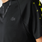 Lacoste חולצת טריקו ג'רסי ספורטיבית DZ4D0D828 שחור צהוב 9y2 גברים - Image 4