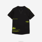 Lacoste חולצת טריקו ג'רסי ספורטיבית DZ4D0D828 שחור צהוב 9y2 גברים - Image 5