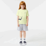Lacoste חולצת טריקו כותנה ג'רזי בהדפס תנינים DZ4D0D3161 צהוב 6gd ילדים - Image 2