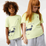 Lacoste חולצת טריקו כותנה ג'רזי בהדפס תנינים DZ4D0D3161 צהוב 6gd ילדים