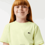 Lacoste חולצת טריקו כותנה ג'רזי בהדפס תנינים DZ4D0D3161 צהוב 6gd ילדים - Image 6