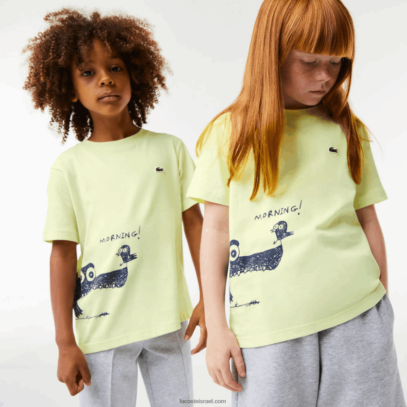 lacoste_d797d795d79cd7a6d7aa_d798d7a8d799d7a7d795_d79bd795d7aad7a0d794_d792d7a8d796d799_d791d794d793d7a4d7a1_d7aad7a0d799d7a.png Lacoste חולצת טריקו כותנה ג'רזי בהדפס תנינים DZ4D0D3161 צהוב 6gd ילדים - Image 1