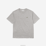 Lacoste חולצת טריקו כותנה מובחרת עם צווארון צוואר DZ4D0D2591 chine אפור cca נשים - Image 5